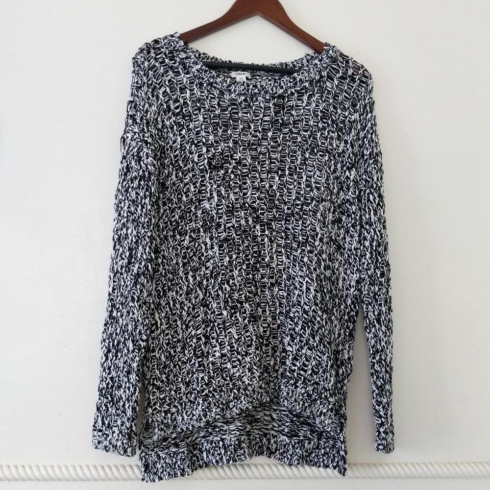 Garage Crew Neck Knit Crochet Sweater